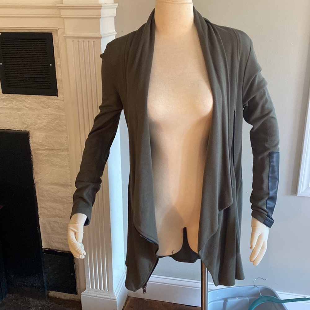 Drape Leather Patch Jacket - image 5